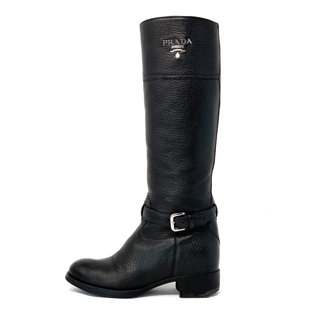 Prada Leather Riding Boots 35 mm Size 36